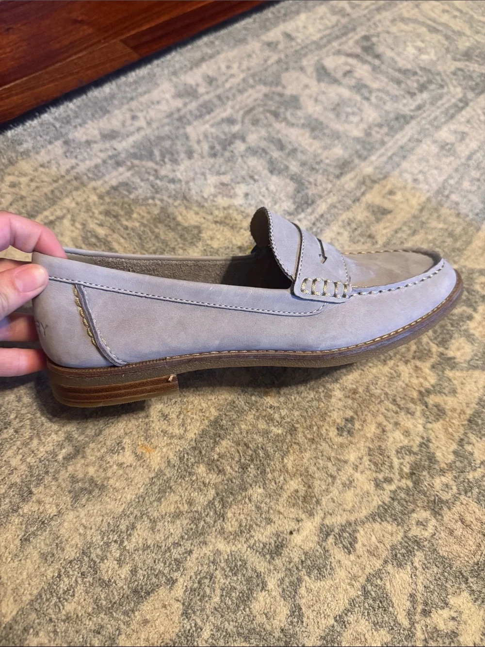 Sperry Women's Seaport Penny Loafer 7.5 Leather Light Purple Preppy Casual